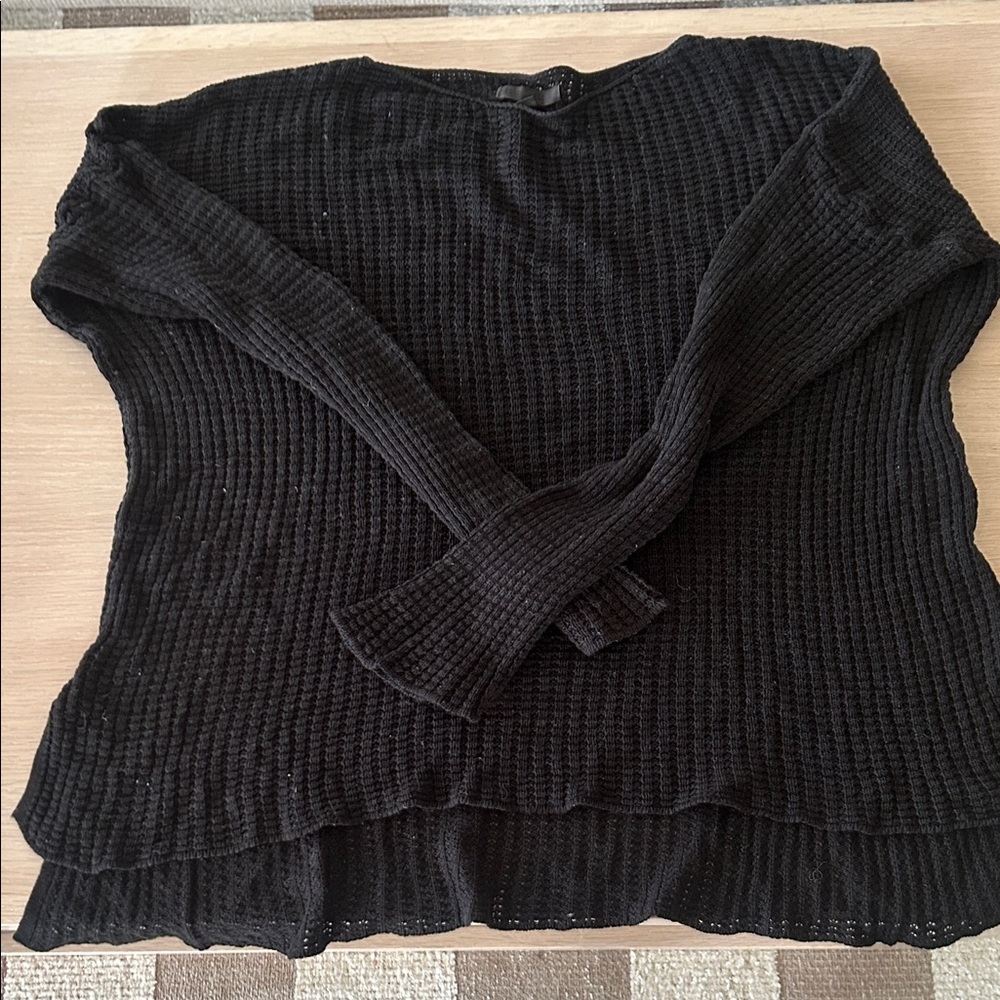 It Is Well LA Black Tencel/Pointelle Sweater - M